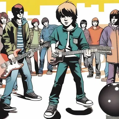 In the comic book 'Scott Pilgrim vs. the World', the protagonist's band uses a ping-pong ball during their live performance to interact with the audience.