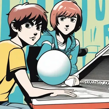 In the comic book 'Scott Pilgrim vs. the World', the protagonist's band uses a ping-pong ball during their live performance to interact with the audience.