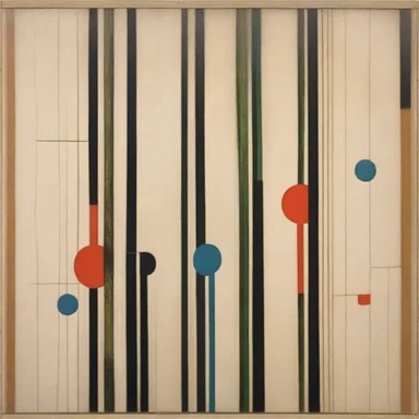 In the painting, the artist used the intercept of the horizontal and vertical lines to create a sense of balance and harmony.