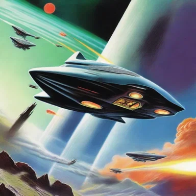 In the futuristic world, advanced technology allowed spaceships to easily intercept enemy missiles.