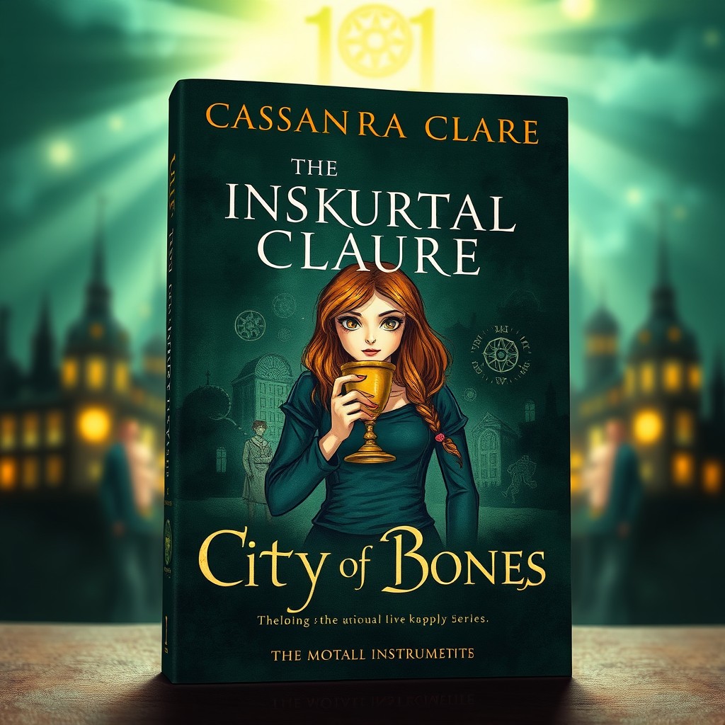 Book cover for Cassandra Clare's fantasy series 'The Mortal Instruments', titled 'City of Bones'