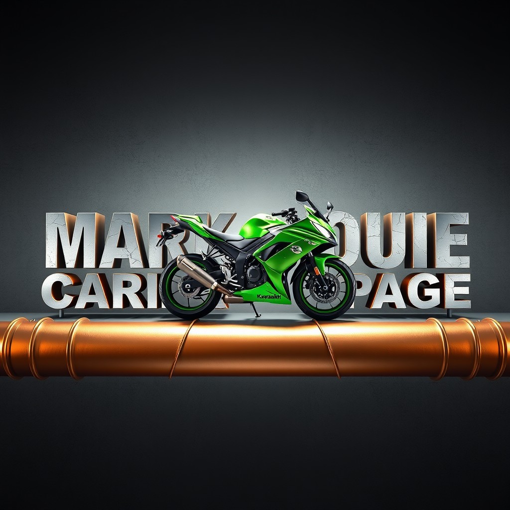A visually striking 3D design featuring the name 'MARK LOUIE CARILLO PAGE' crafted in a hard metallic silver crack font