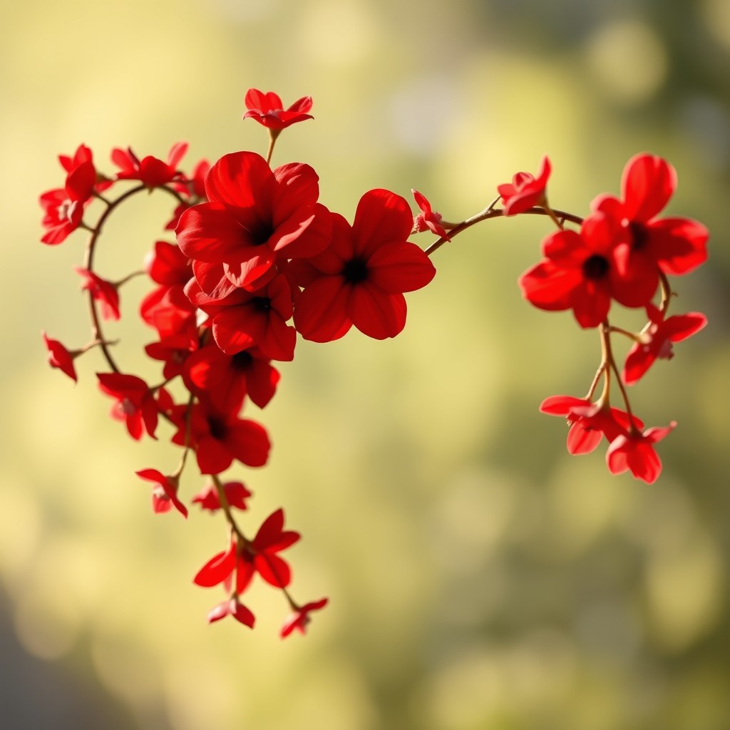 A stunning piece of yoni art created from red flowers, intricately arranged to form a beautiful and organic silhouette