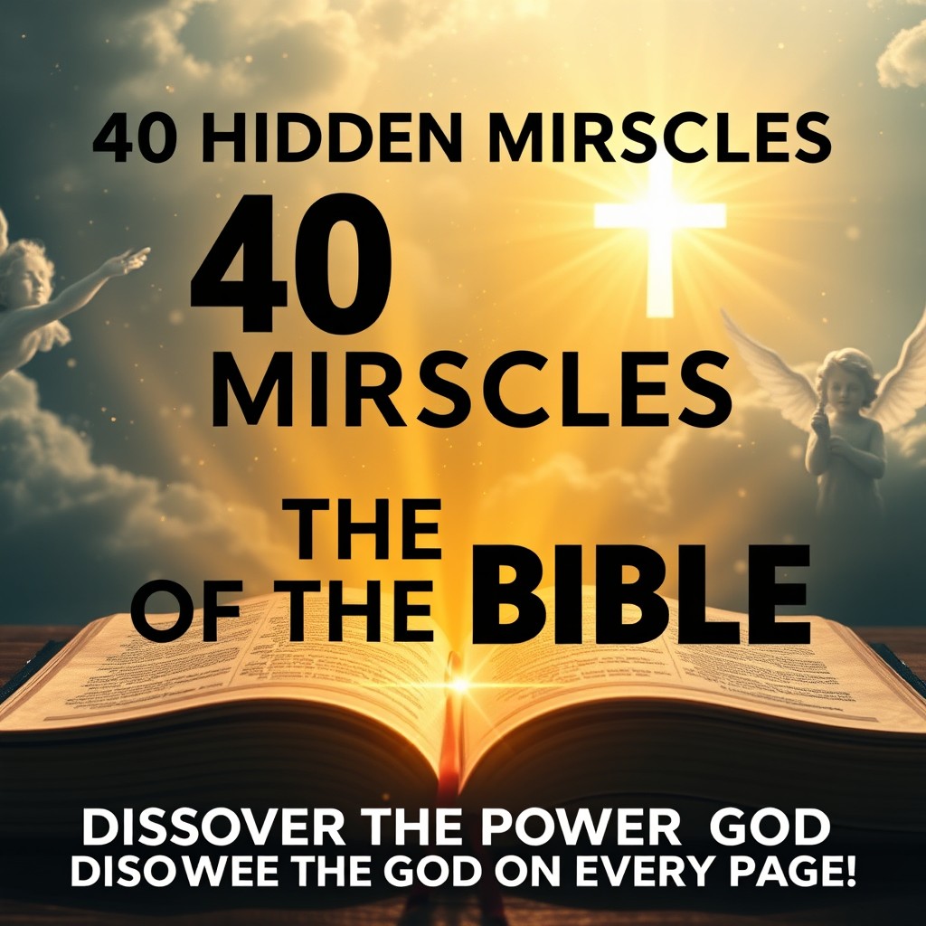 An ultra-realistic 8K thumbnail for a YouTube video titled "40 Hidden Miracles of the Bible That Will Transform Your Faith!"