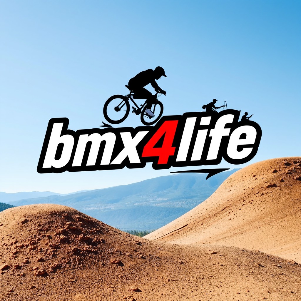 A hip and stylish logo design featuring the words "bmx4life"