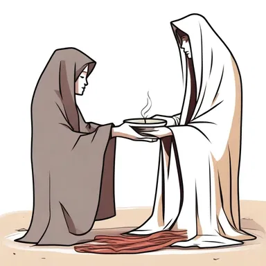 The protagonist presented a peace offering to the evil spirit, hoping to end its torment.