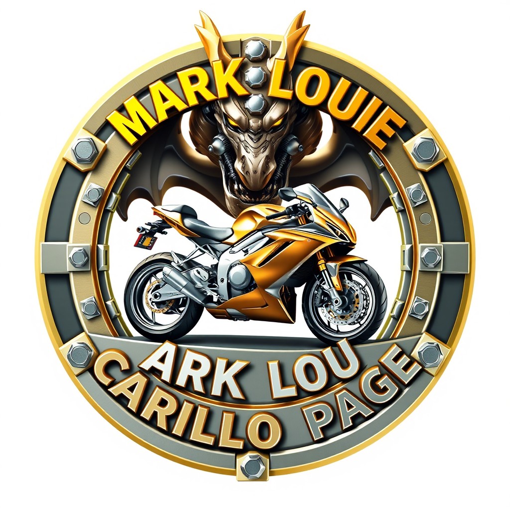 A striking 3D logo design featuring a combination of metallic gold and silver elements