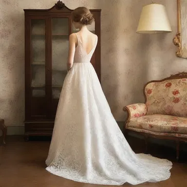 Her pleasurable shopping trip led to the discovery of a beautiful, one-of-a-kind dress.