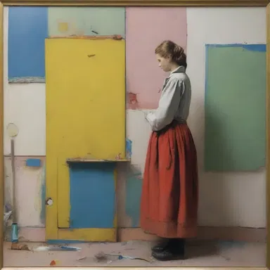 The painter infelicitously chose the wrong colors, causing the painting to look dull and unappealing.