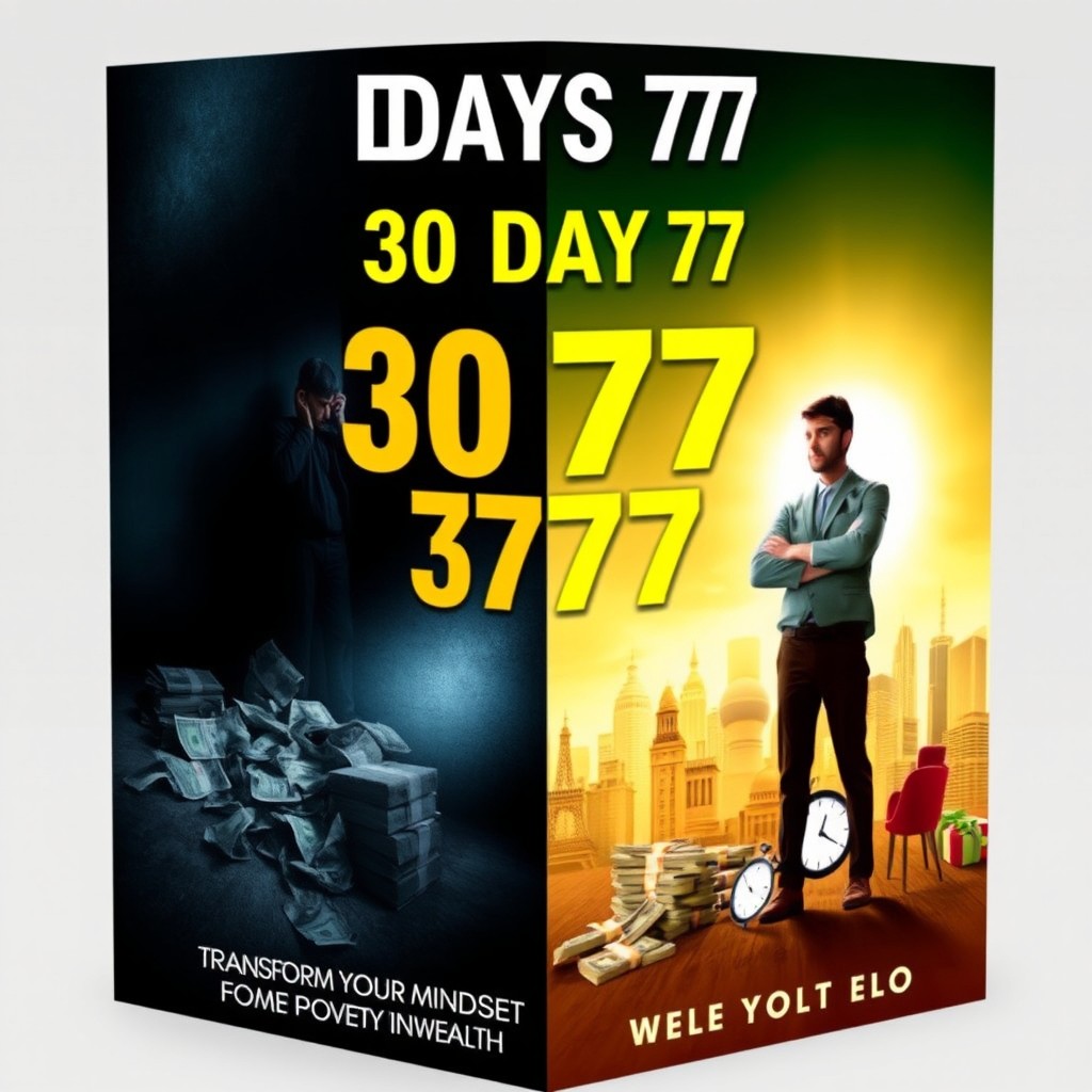 A compelling book cover for '30 Days 777', featuring a split design that contrasts darkness and light