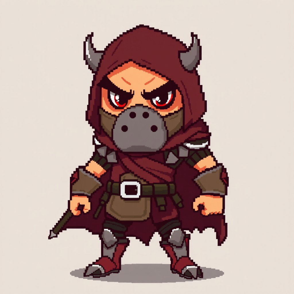 Un diseño pixel art de un personaje que es un superhéroe experto en combate