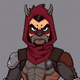 Un diseño pixel art de un personaje que es un superhéroe experto en combate