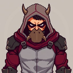 Un diseño pixel art de un personaje que es un superhéroe experto en combate