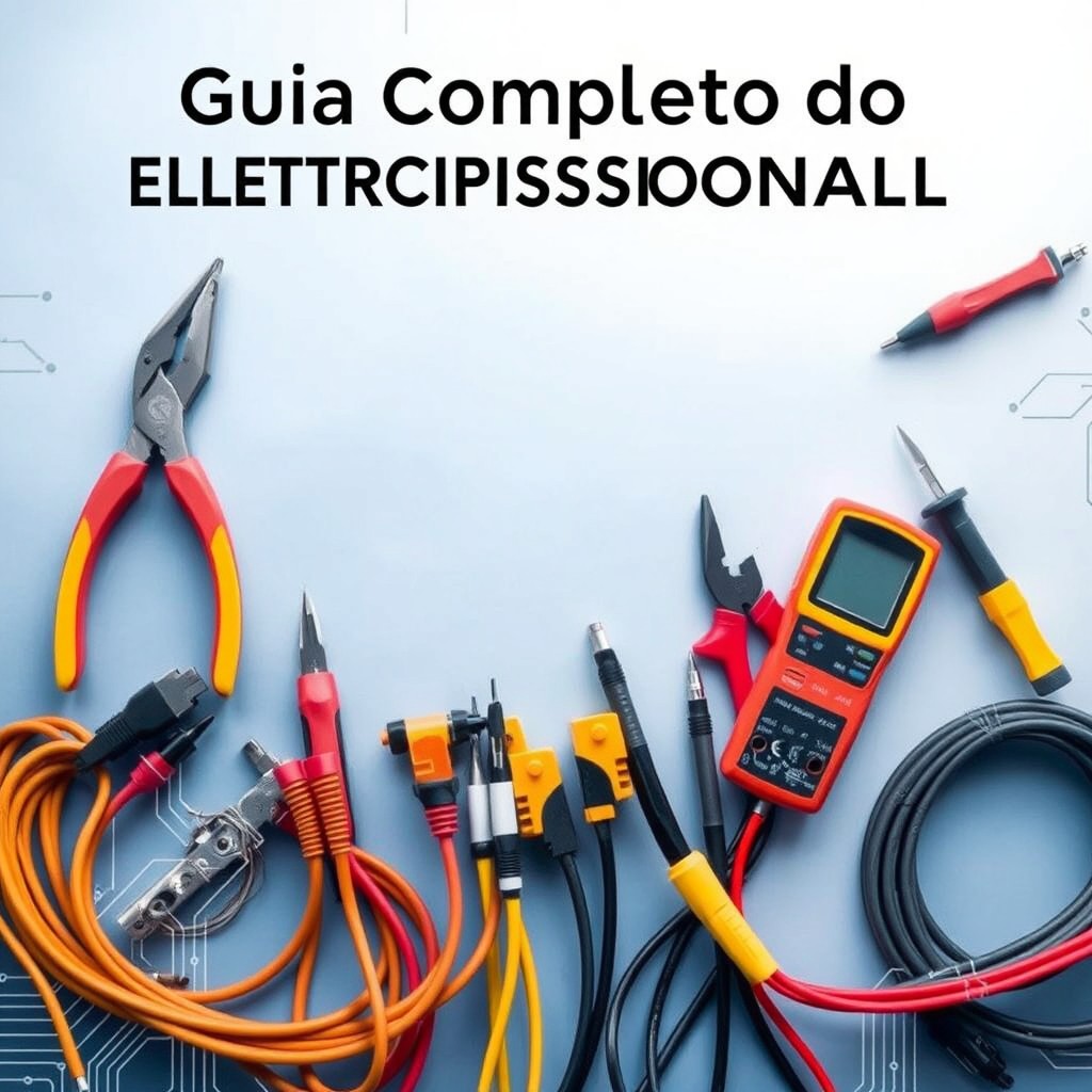 A captivating background image for an ebook titled 'Guia Completo do Eletricista Profissional'