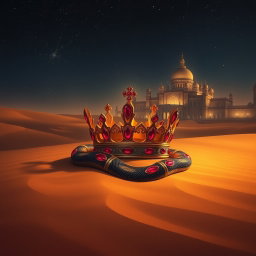 A mysterious desert at night, under a starry sky
