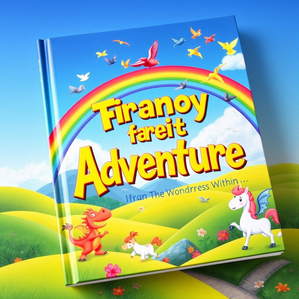 A vibrant and colorful book cover that captures the essence of adventure and imagination