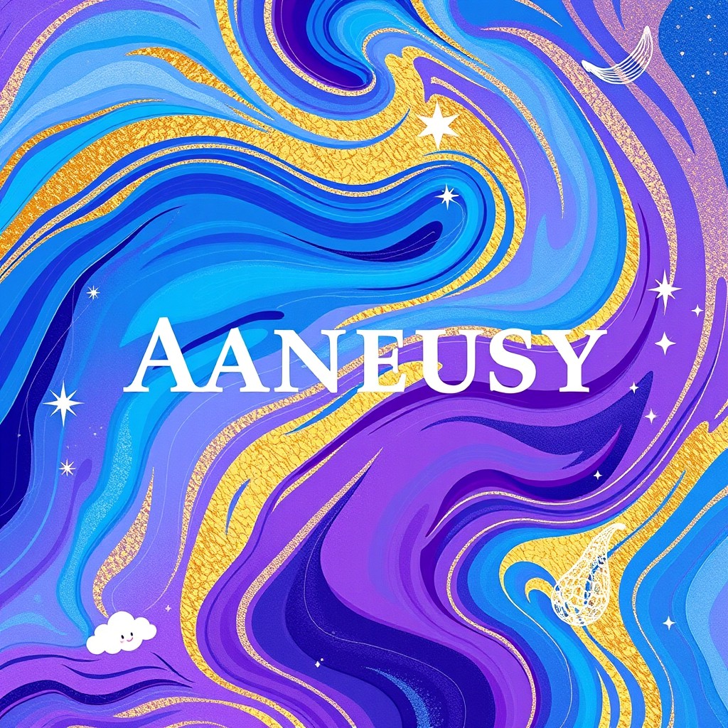 A vibrant cover design for an eBook, featuring an abstract backdrop with swirling colors of blue, purple, and gold