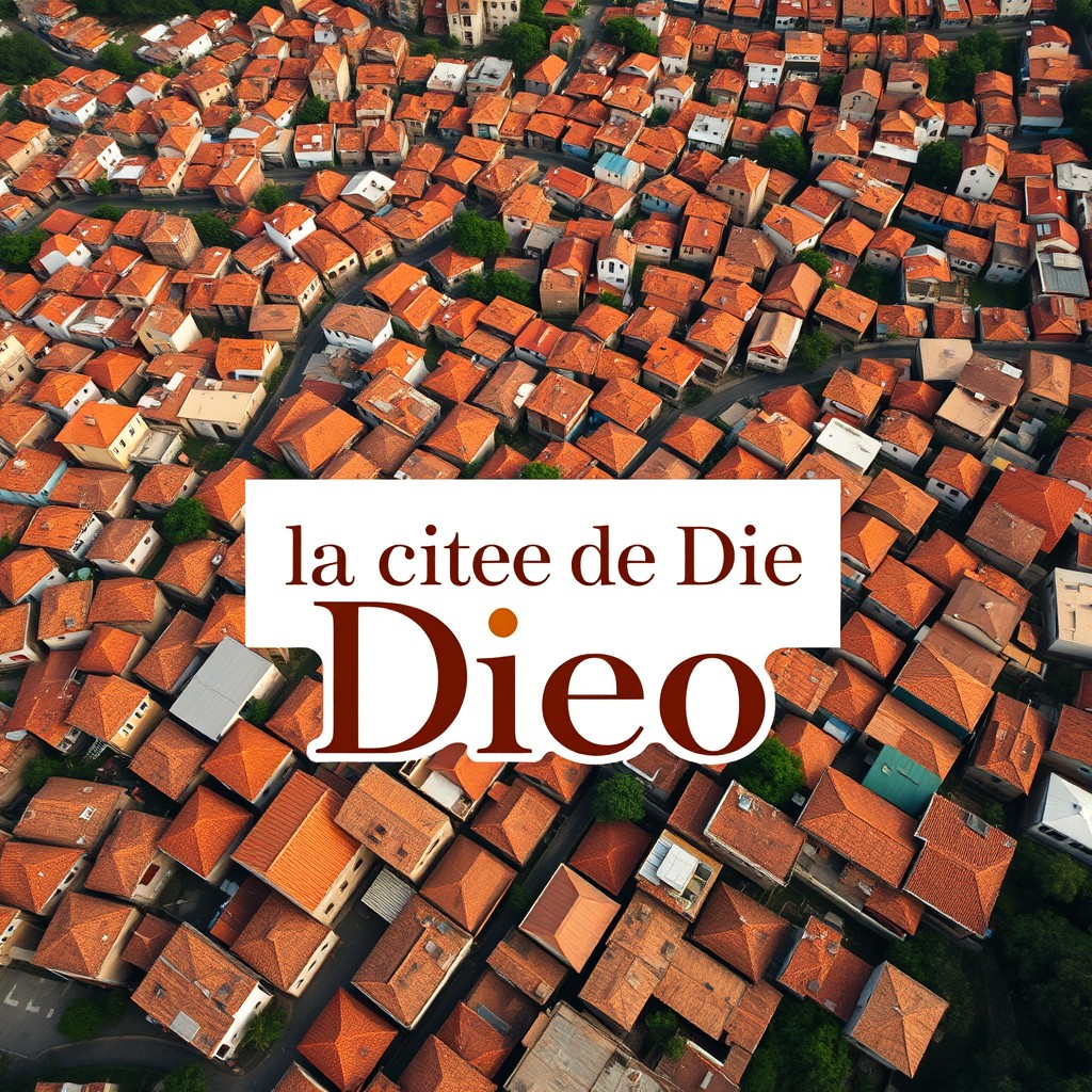 The logo "la cité de Dieu" designed in elegant brown and gold colors, prominently displayed in the foreground