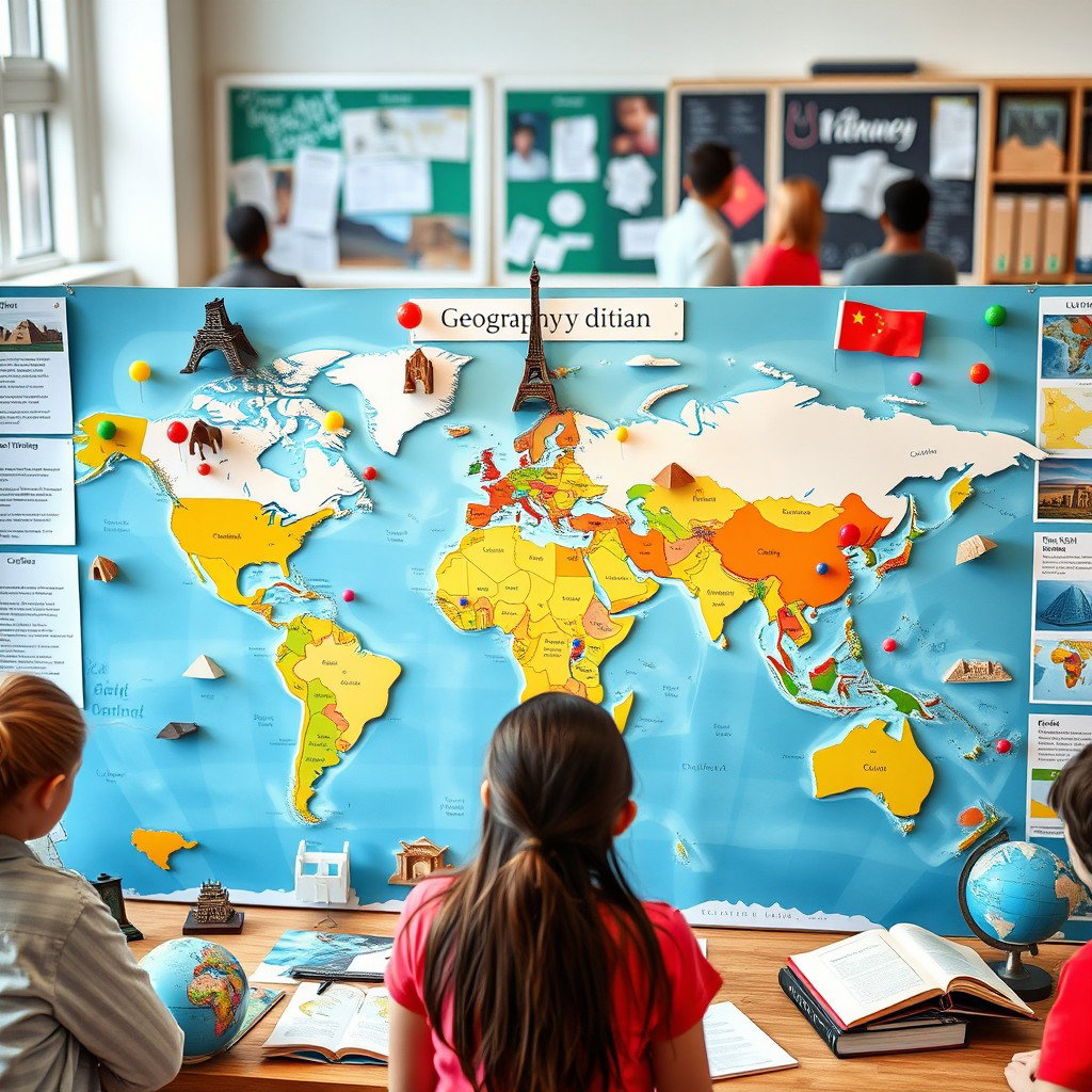 Engage with Geography: A Colorful World Map Project