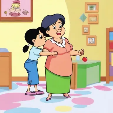 In the cartoon episode, the mischievous character was spanked by his mother for his naughty behavior.