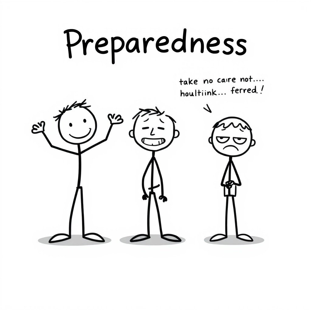 An expressive and simplistic illustration that conveys the concept of 'preparedness'