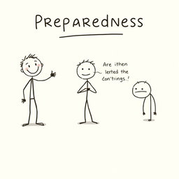 An expressive and simplistic illustration that conveys the concept of 'preparedness'