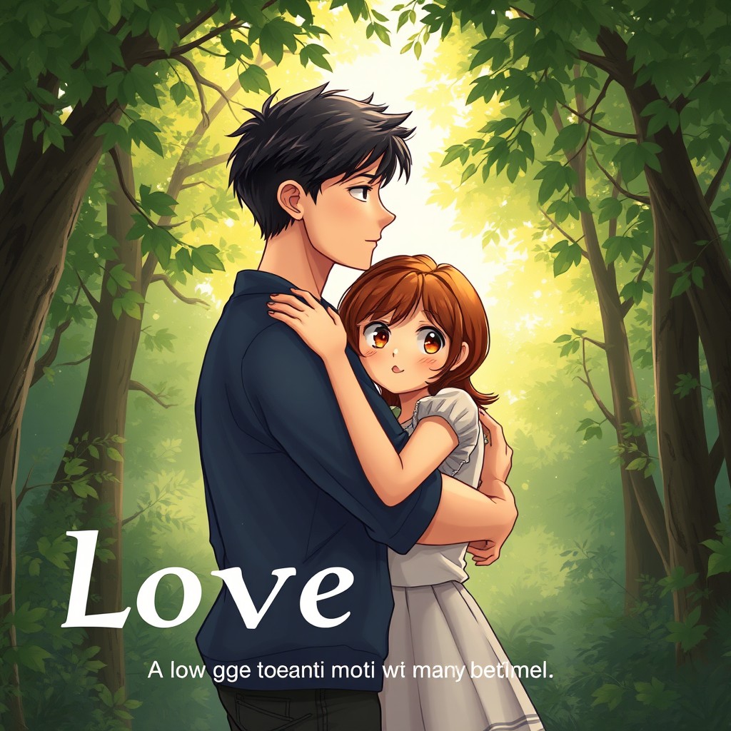 A book cover depicting a teenage love story that has gone through many trials, illustrated in a realistic style