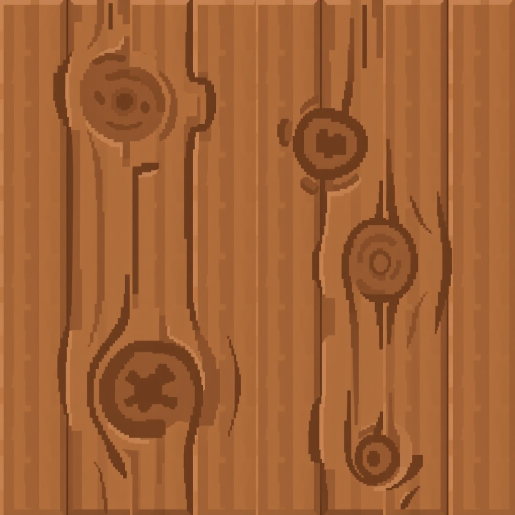 A detailed texture of oak wood in the style of Minecraft, showcasing the characteristic blocky appearance with pixelated details