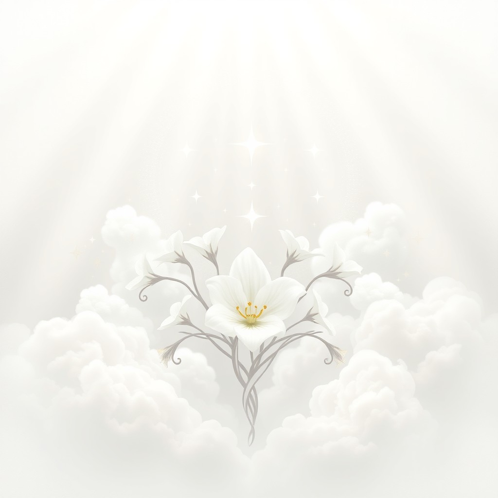 A tranquil and sacred design for a t-shirt featuring an abstract representation of a sanctuary in pure white, symbolizing deep worship and the essence of pure nard