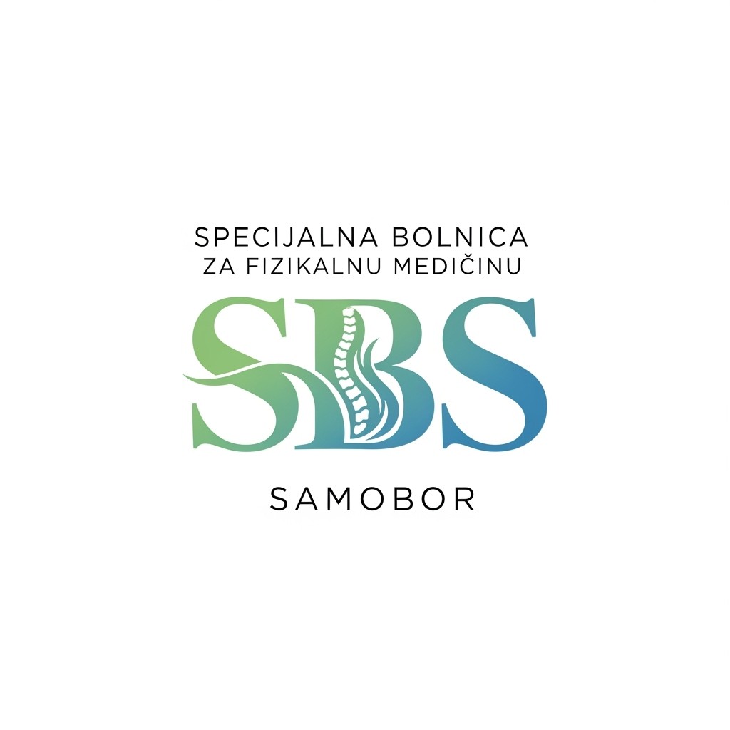 A minimalist logo design for 'SPECIJALNA BOLNICA ZA FIZIKALNU MEDICINU SAMOBOR', with a focus on emphasizing 'Specijalna bolnica' and 'Samobor'