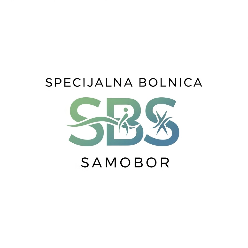 A minimalist logo design for 'SPECIJALNA BOLNICA ZA FIZIKALNU MEDICINU SAMOBOR', emphasizing the words 'specijalna bolnica' and 'Samobor'