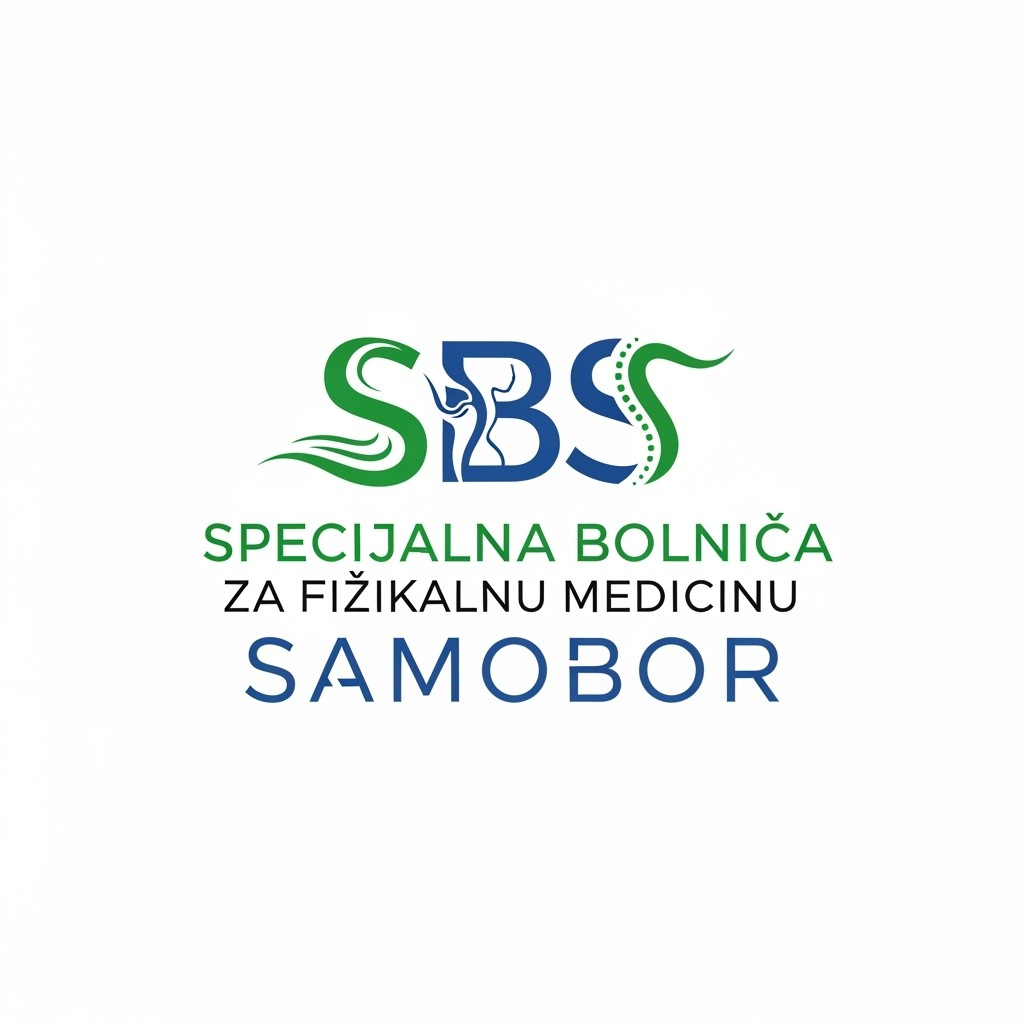 A minimalist logo design for 'SPECIJALNA BOLNICA ZA FIZIKALNU MEDICINU SAMOBOR'