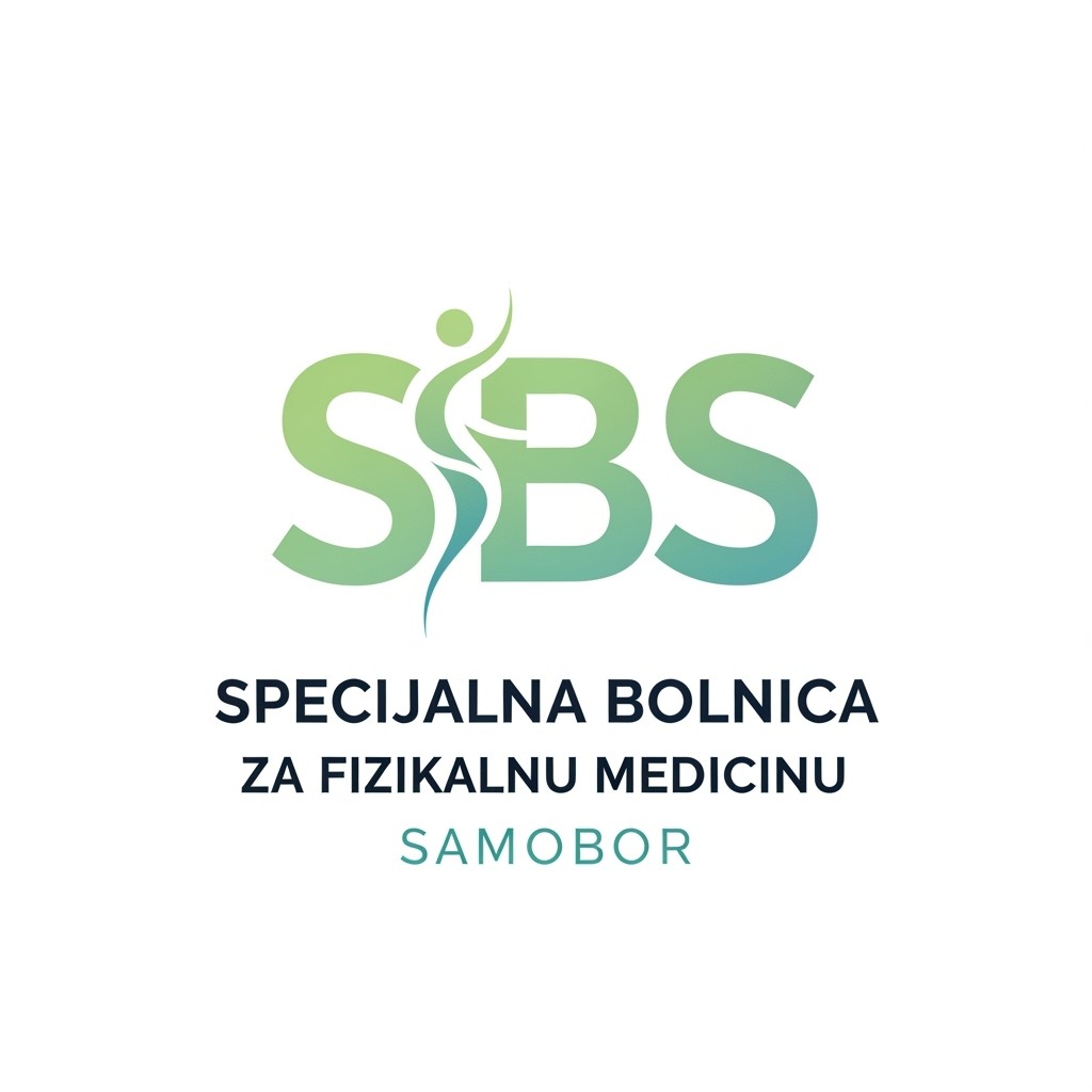 A minimalist logo design for 'SPECIJALNA BOLNICA ZA FIZIKALNU MEDICINU SAMOBOR', emphasizing the words 'specijalna bolnica' and 'Samobor'