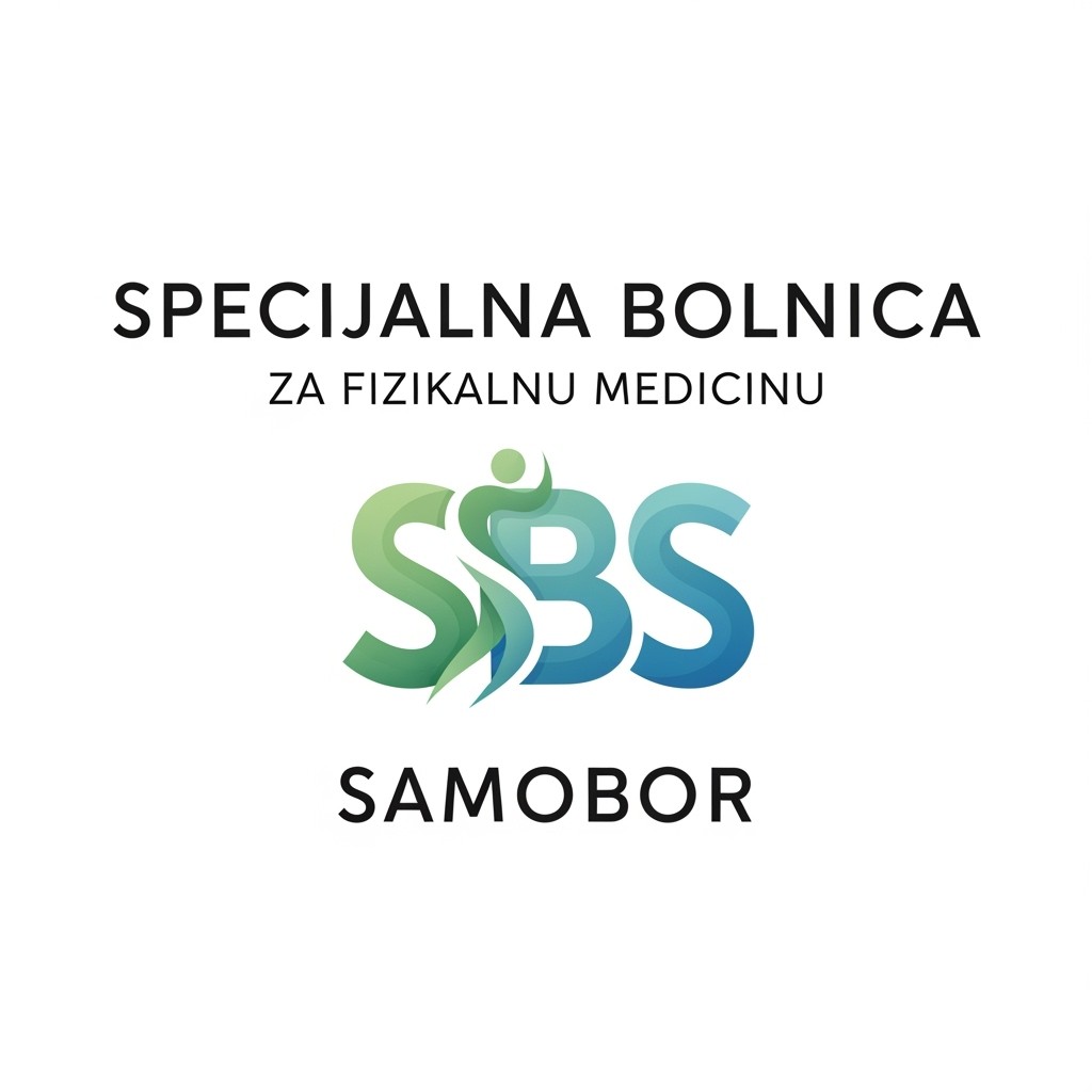 A minimalist logo design for 'SPECIJALNA BOLNICA ZA FIZIKALNU MEDICINU SAMOBOR', with an emphasis on the words 'specijalna bolnica' and 'Samobor'