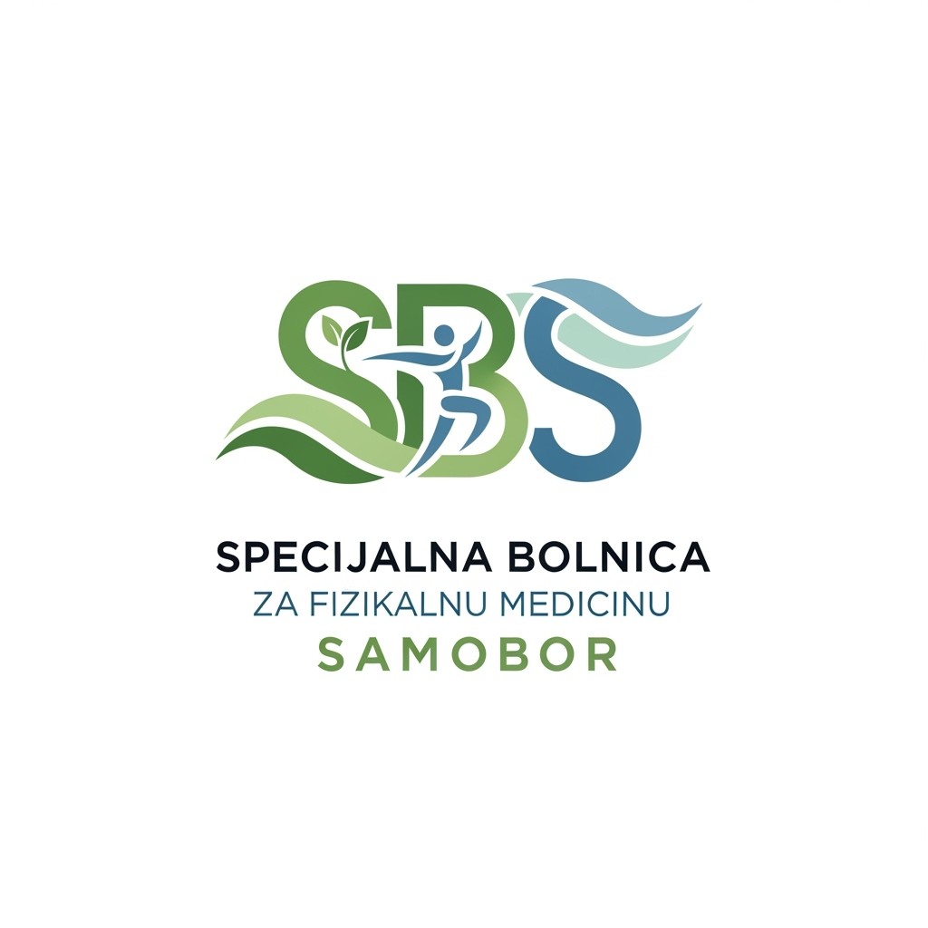 A minimalist logo design for 'SPECIJALNA BOLNICA ZA FIZIKALNU MEDICINU SAMOBOR', with a strong emphasis on 'specijalna bolnica' and 'Samobor'