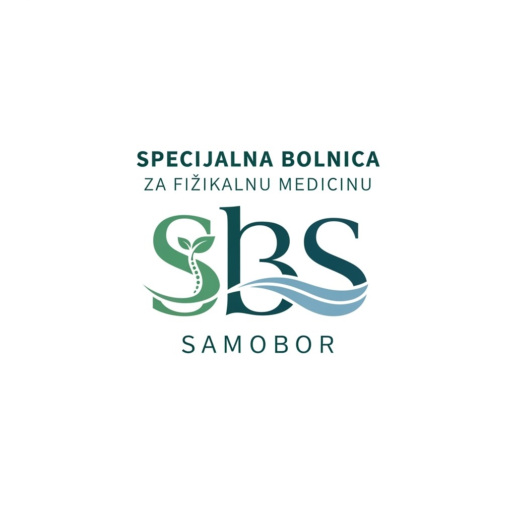 A minimalist logo design for 'SPECIJALNA BOLNICA ZA FIZIKALNU MEDICINU SAMOBOR', emphasizing 'specijalna bolnica' and 'Samobor'