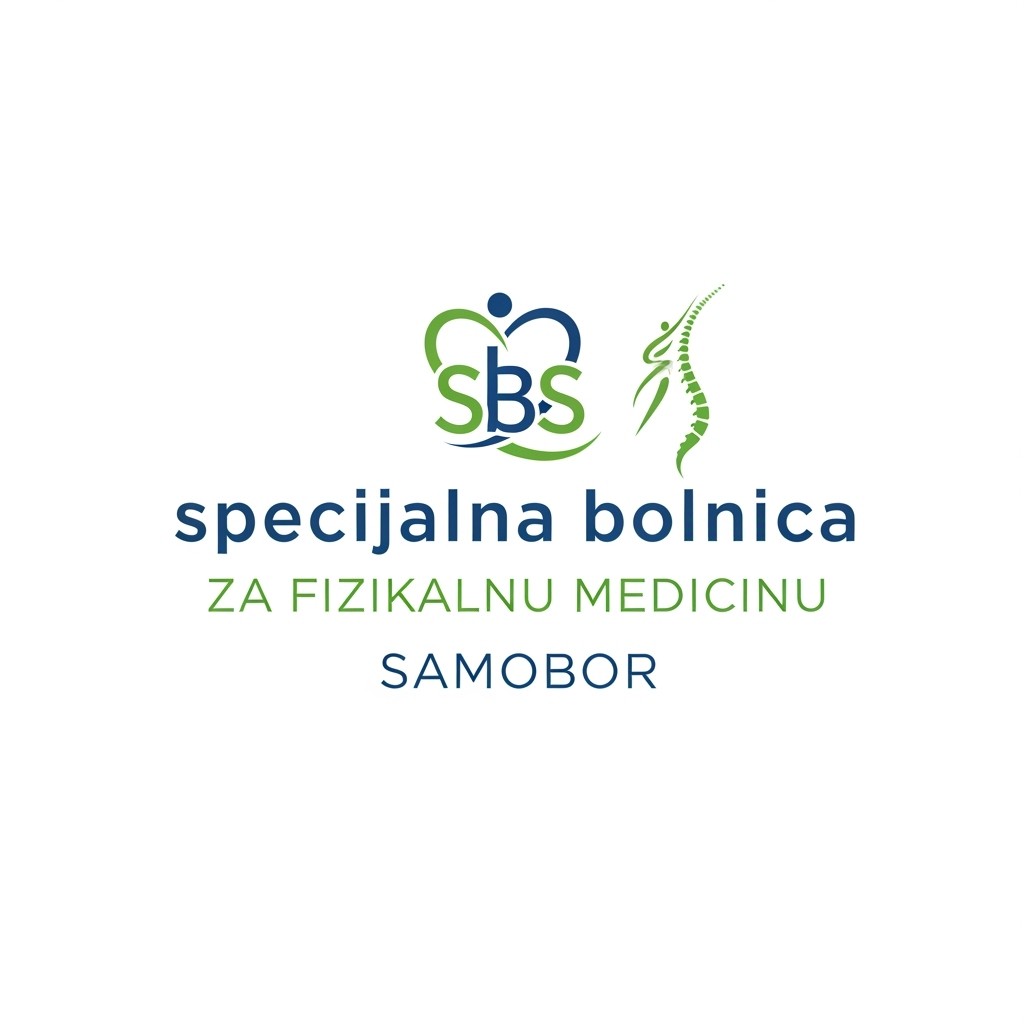 A minimalist logo design for 'SPECIJALNA BOLNICA ZA FIZIKALNU MEDICINU SAMOBOR', prominently highlighting 'specijalna bolnica' and 'Samobor'