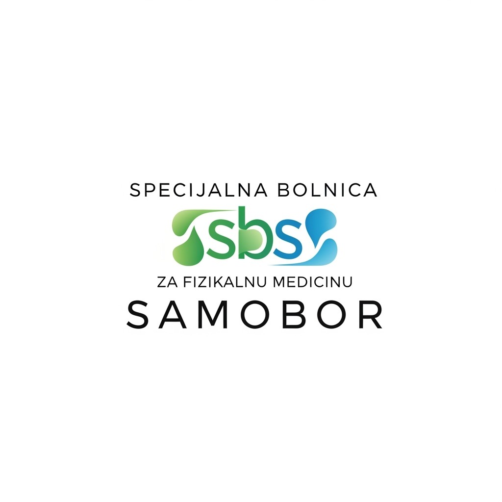 A minimalist logo design for 'SPECIJALNA BOLNICA ZA FIZIKALNU MEDICINU SAMOBOR', with a strong emphasis on 'specijalna bolnica' and 'Samobor'
