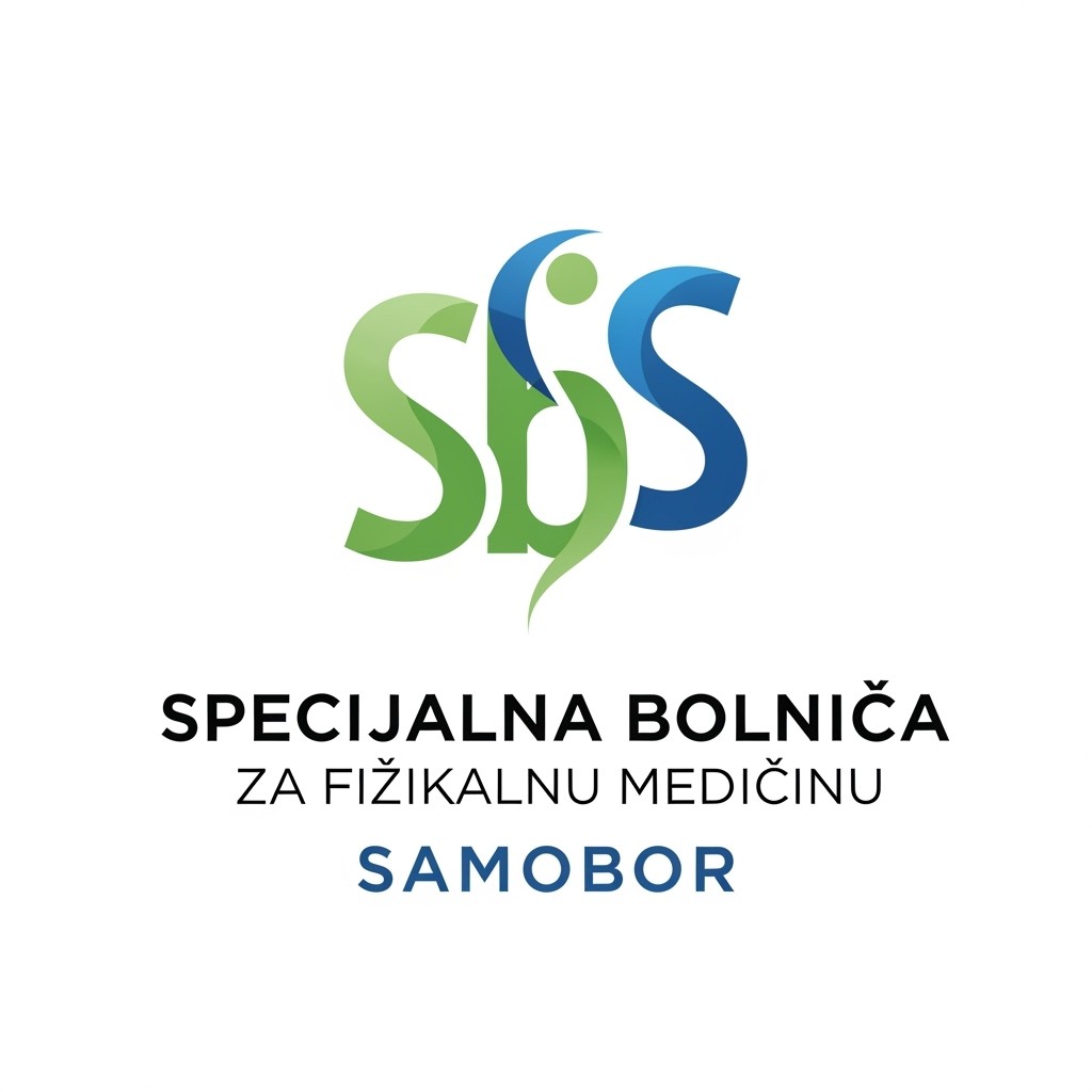 A minimalist logo design for 'SPECIJALNA BOLNICA ZA FIZIKALNU MEDICINU SAMOBOR', emphasizing 'specijalna bolnica' and 'Samobor'