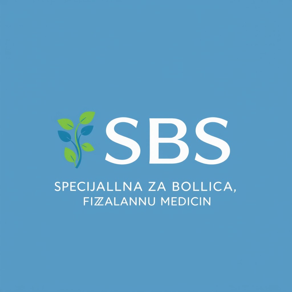 A minimalist logo design for 'SPECIJALNA BOLNICA ZA FIZIKALNU MEDICINU SAMOBOR', with a clear emphasis on 'specijalna bolnica' and 'Samobor'