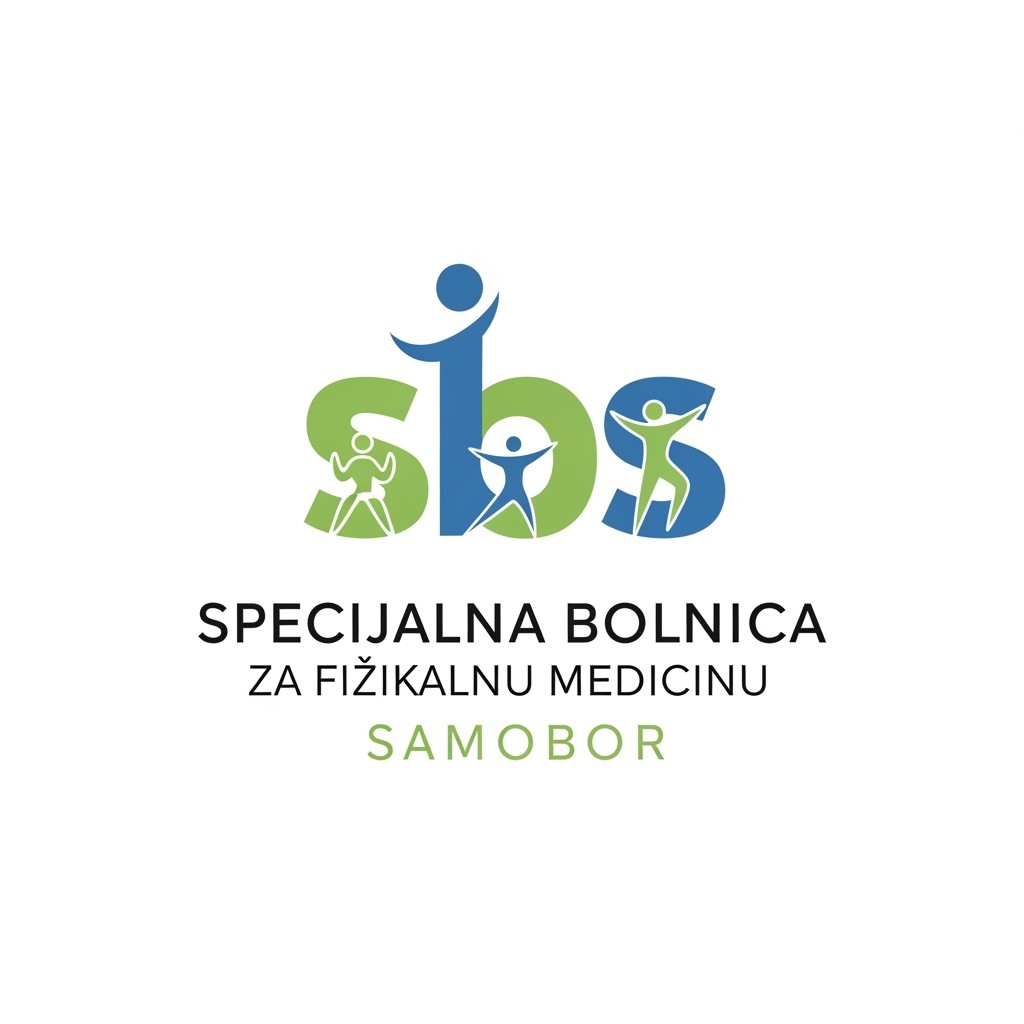A minimalist logo design for 'SPECIJALNA BOLNICA ZA FIZIKALNU MEDICINU SAMOBOR', emphasizing the phrases 'specijalna bolnica' and 'Samobor'