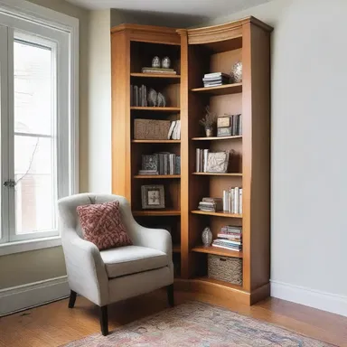 They decided to edge up the bookshelf in the corner to make more space for the new armchair.