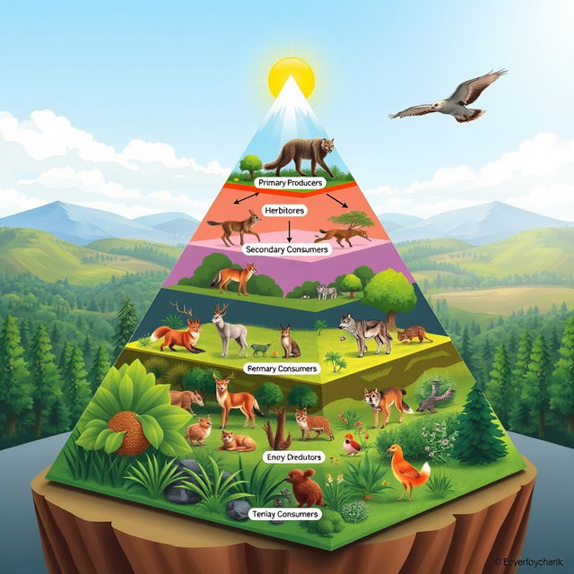 Visualize the Ecosystem: Colorful 2D Energy Pyramid