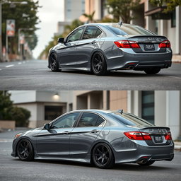 A modified Honda Accord Cielo, designed in an elegant JDM style with a glossy Nardo grey color