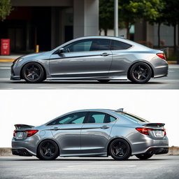 A modified Honda Accord Cielo, designed in an elegant JDM style with a glossy Nardo grey color