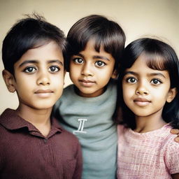 A heartwarming image of a boy and a girl making eye contact with each other, both wearing clothes sporting the letter 'S'.