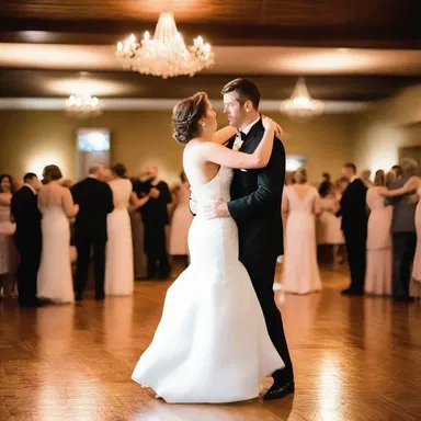 The couple danced to the soft and homophonic love song that played in the background.