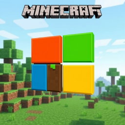 Blocky Brilliance: Microsoft Logo Reimagined in Minecraft Style