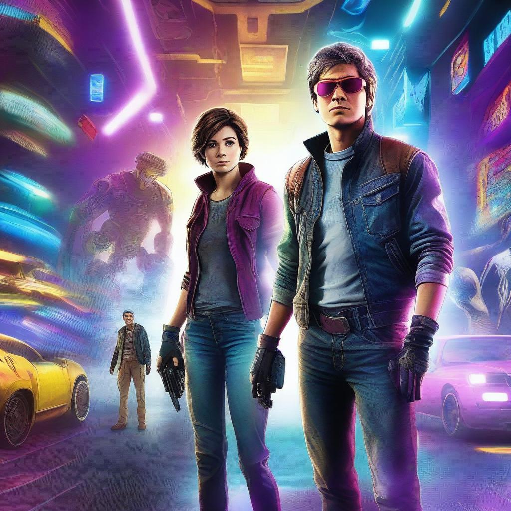 A high-quality digital art image that captures the cinematic essence of the movie 'Ready Player One'