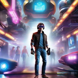 A high-quality digital art image that captures the cinematic essence of the movie 'Ready Player One'